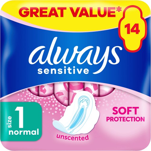 Always Sensitive Normal Ultra (Size 1) Sanitary Towels Wings 14 Pads (14) Compare Prices