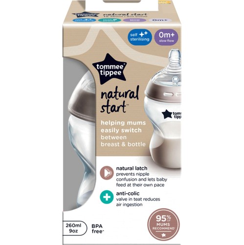 Tommee Tippee Closer To Nature Baby Bottle 260Ml 0+ Months - Tesco