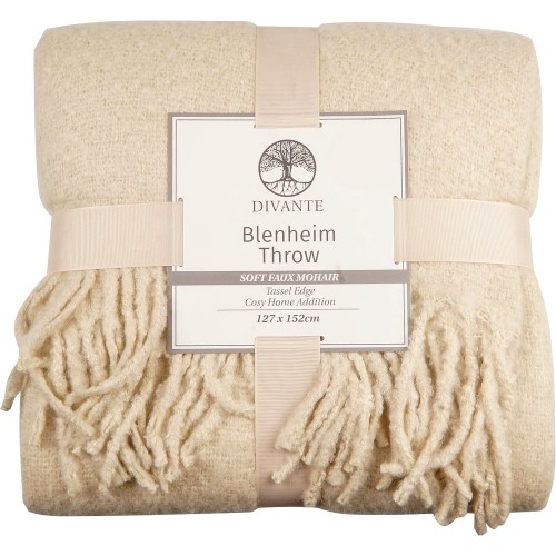 Divante Blenheim Natural Faux Mohair Throw 127x152cm Compare Prices Where To Buy Trolley