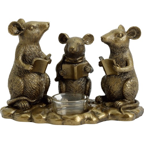 Pair of Black Mice Candle Holders