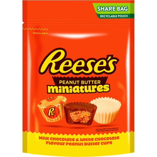 Reese's Peanut Butter Miniatures Chocolate Sharing Bag (345g) - Compare ...