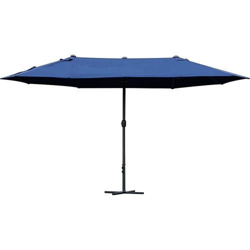 Outsunny Double Sided Garden Crank Parasol Dark Blue M Compare Prices Where To Buy