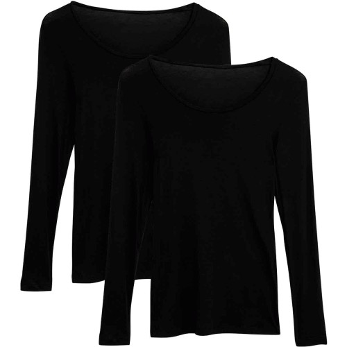 M&S Womens Heatgen Light Thermal Long Sleeve Tops, 2 Pack, 14