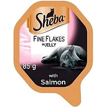 Sheba Select Fine Flakes Cat Food Tray Salmon in Jelly 85g