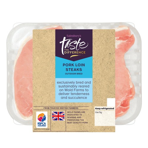 Sainsburys British Fresh Outdoor Bred Pork Loin Steaks Taste The Difference 2 X 400g 