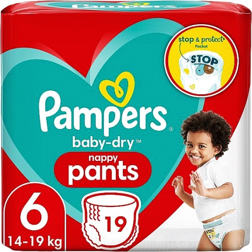 Pampers BabyDry Nappy Pants Size 6 Nappies Carry Pack (19) Compare