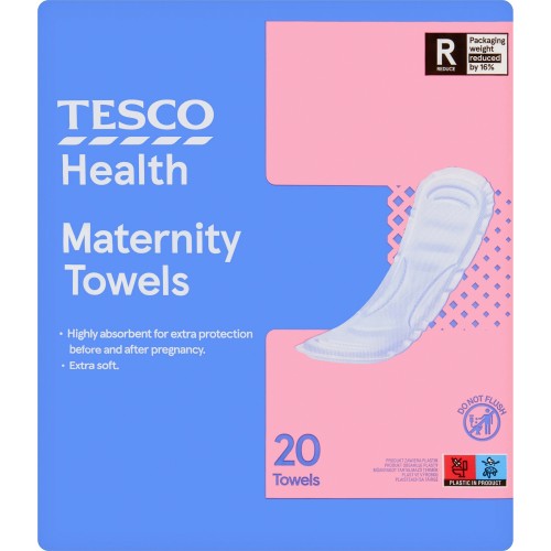 Tesco Slim Maternity Towels 24 Pack - Tesco Groceries