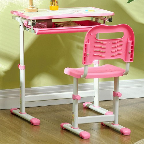 Playful Haven 2 Piece Kids Desk and Chair Set Pink Compare Prices Where To Buy Trolley