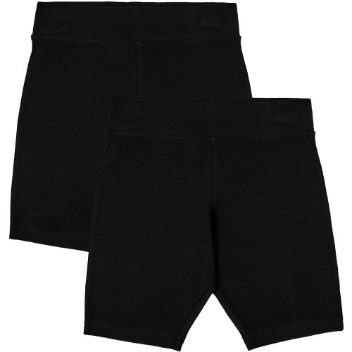 M&S Girls Cotton With Stretch Plain Leggings 5-6 Years Black