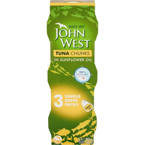 John West Tuna Chunks in Sunflower Oil (4 x 145g) Compare Prices