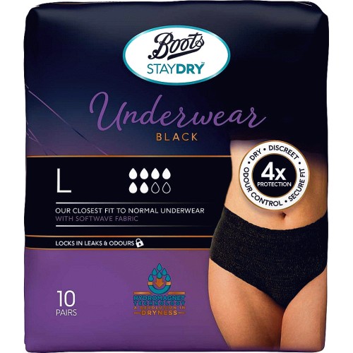 Boots Staydry Men's Discreet Underwear Size Medium Black (10 Pairs) -  Compare Prices & Where To Buy 