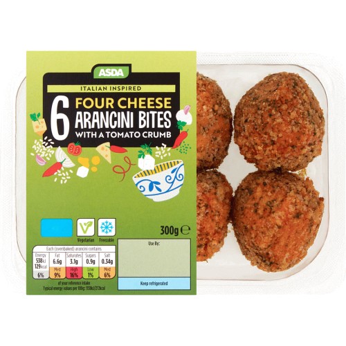 ASDA Italian Inspired 6 Four Cheese Arancini Bites with a Tomato Crumb ...