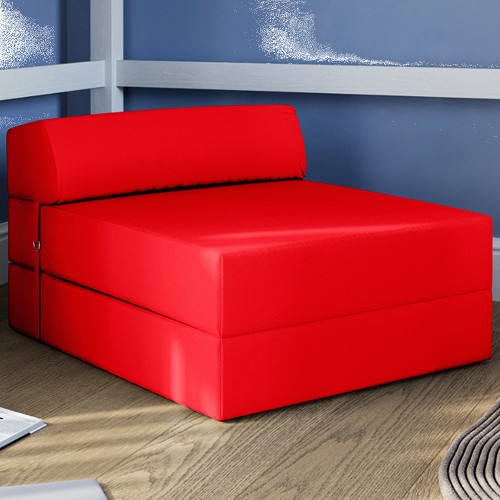 Flair Red Portable Z Fold Futon Chair and Bed Compare Prices Where To Buy Trolley