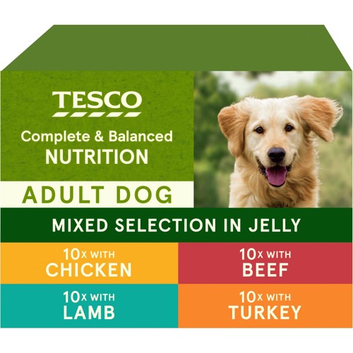 Tesco Adult Dog Mixed Selection in Jelly Pouches 40 x 100g Compare Prices Where To Buy Trolley