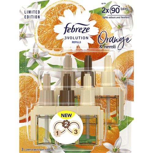 Febreze 3Volution Orange and Neroli Electrical Plug-In Air Freshener Refill  Twin Pack (40ml) - Compare Prices & Where To Buy 