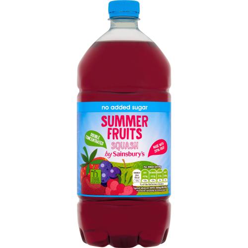 Sainsbury's Double Strength No Added Sugar Summer Fruits Squash (1.5 ...