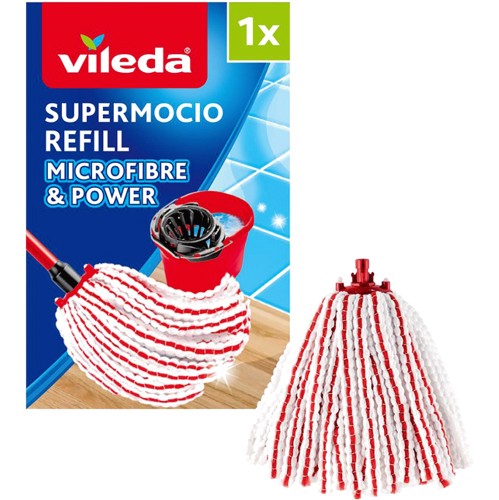 MICROFIBER TWIST MOP VILEDA SUPER MOCIO 3 ACTION 6IN RED