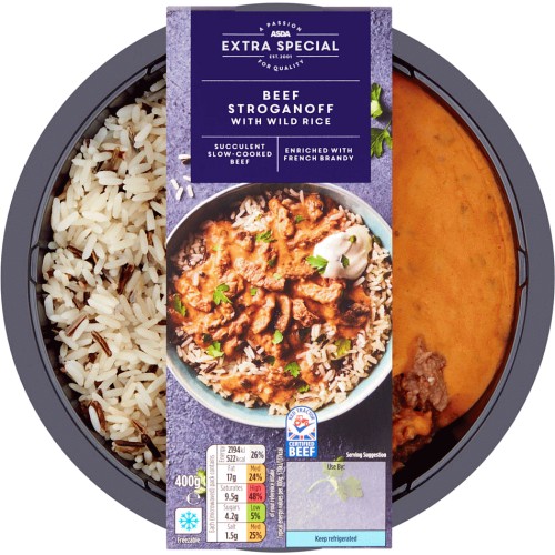 ASDA Extra Special Beef Stroganoff with Wild Rice (400g) - Compare ...