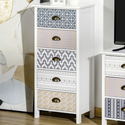 Maddie Chest of Drawers Pink and Brass