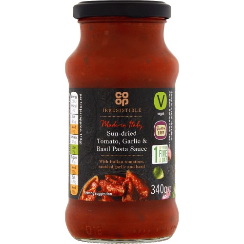 Co Op Irresistible Sun Dried Tomato Garlic And Basil Pasta Sauce 340g Compare Prices And Where