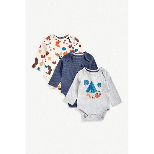 woodland organic-cotton bodysuits - 2 pack - Mothercare