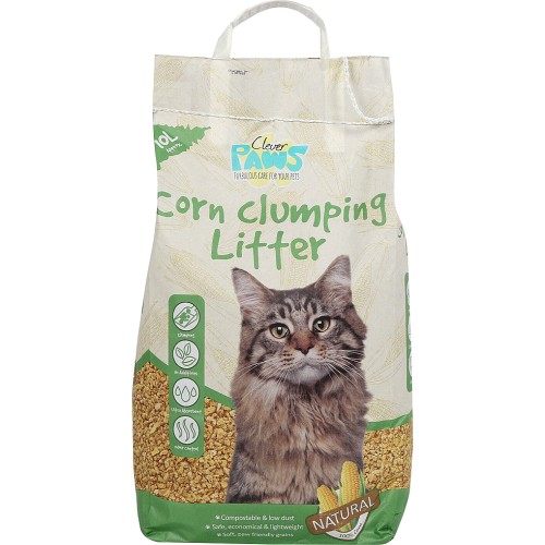 Clever Paws Corn Clumping Natural Cat Litter 10 Litre