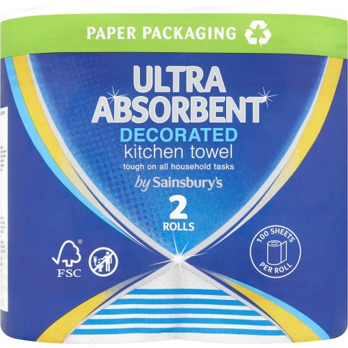 Sainsbury's Ultra Absorbent Decorated Kitchen Towel 2 Rolls - Compare  Prices & Where To Buy 