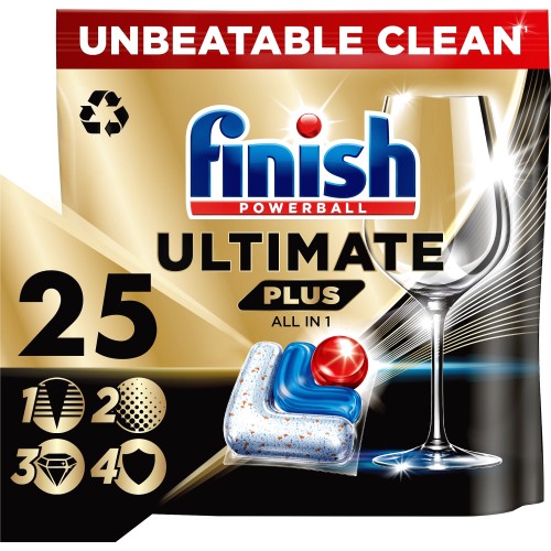 Finish Ultimate Plus All in One Regular 25 Dishwasher Tablets (305g ...