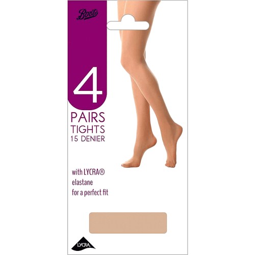 Boots 15 Denier 4 pair pack Tights Natural Tan XL Compare Prices Where To Buy Trolley