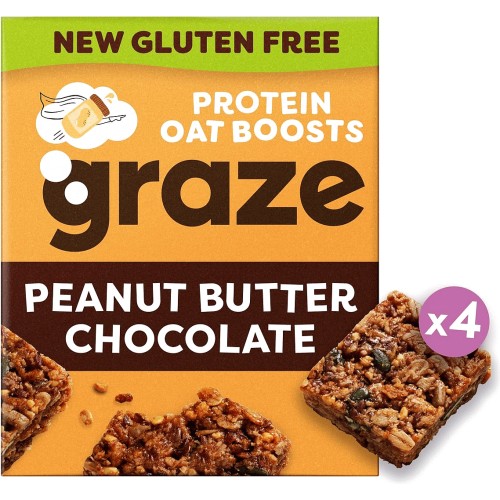 Graze Protein Peanut Butter Gluten Free Snack Bars (4 x 120g) - Compare ...