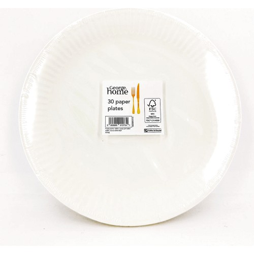 George Home White Value Paper Plates 30