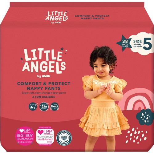 LITTLE ANGELS by ASDA Comfort & Protect Size 5 38 Nappy Pants - Compare  Prices & Where To Buy 