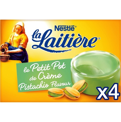 Petit pot de crème saveur pistache, U (4 x 100 g)  La Belle Vie : Courses  en Ligne - Livraison à Domicile