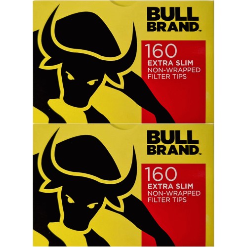 Bull Brand 160 Extra Slim Non-Wrapped Filter Tips 2x160 - Compare