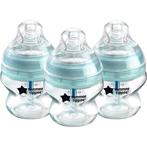 Tommee Tippee Closer to Nature Anti-Colic Baby Bottles with Slow Flow  Teats, Pack of 3, 150ml