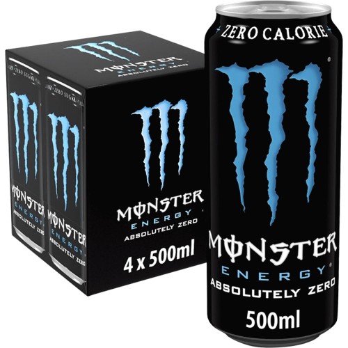 Monster Energy Absolutely Zero Cans 4x500 Drink Zero Sugar (4 x 500ml) -  Compare Prices & Where To Buy 