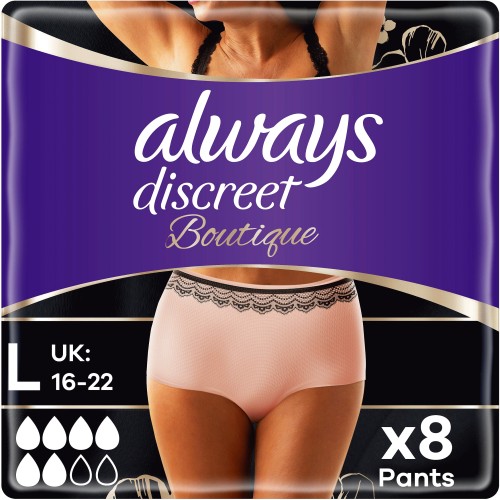 Always Discreet Boutique Underwear Incontinence Pants Plus Medium Black (9)  - Compare Prices & Where To Buy 