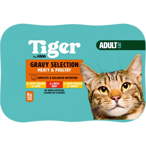 Tiger by ASDA Adult Cat Food Jelly Selection with Fish Cans 12x400 12 x 400g Compare Prices Where To Buy Trolley