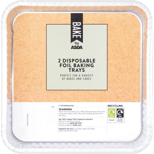 BAKE By ASDA Disposable Foil Baking Trays 2 Compare Prices Where   TVQ678