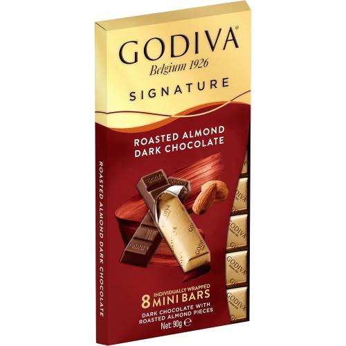 Godiva Dark Chocolate and Roasted Almond Mini Bars (8 x 90g) - Compare ...