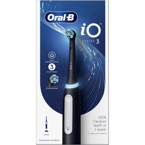 Oral-B iO3 Matt Black & Ice Blue (Duo Pack + Travel Case)