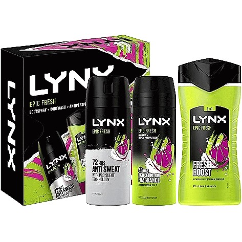 Lynx Epic Fresh Trio Deodorant Gift Set Body Wash Body Spray Anti