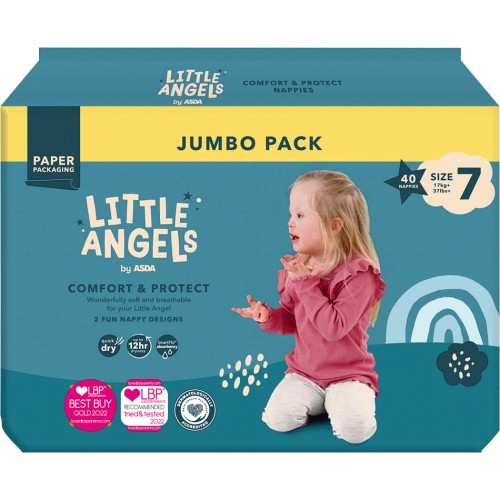 ASDA Little Angels Size 8 Nappy Pants 28 Pack : : Baby