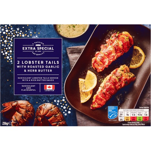 Asda Extra Special 2 Lobster Tails With Roasted Garlic And Herb Butter