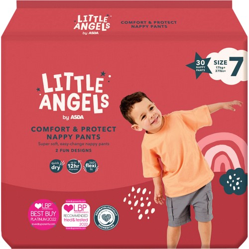 ASDA Little Angels Size 8 Nappy Pants 28 Pack : : Baby