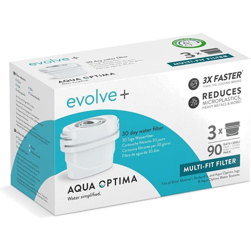 Aqua Optima Water Filter Pitcher Value Pack with 6 Evolve+ Filters