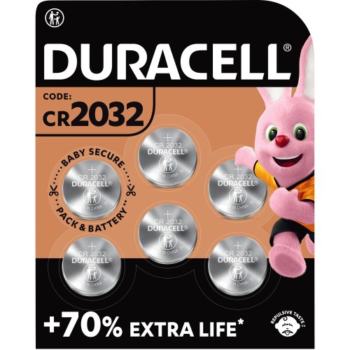 Duracell Specialty 2032 Lithium Coin Battery 3 V, Pack of 4, with Baby  Secure Technology (CR2032)