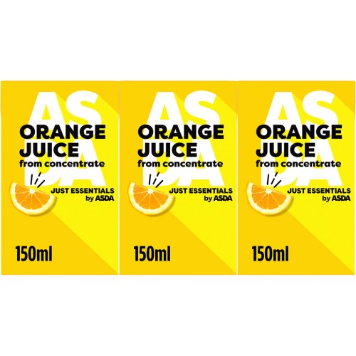 JUST ESSENTIALS by ASDA Orange Juice from Concentrate Cartons 3x150