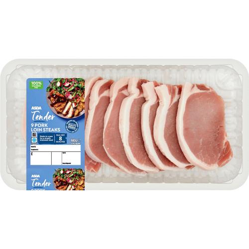 Asda Tender 9 Pork Loin Steaks 900g Compare Prices And Where To Buy