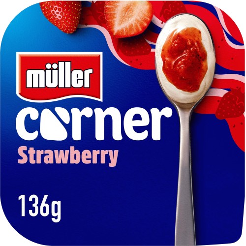 Muller Corner Strawberry Yogurt with Compote (136g) - Compare Prices &  Where To Buy 